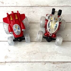 RC Stunt Car LED Light Up Wheels Rainbow Lights Red Toys Cars Set of 2